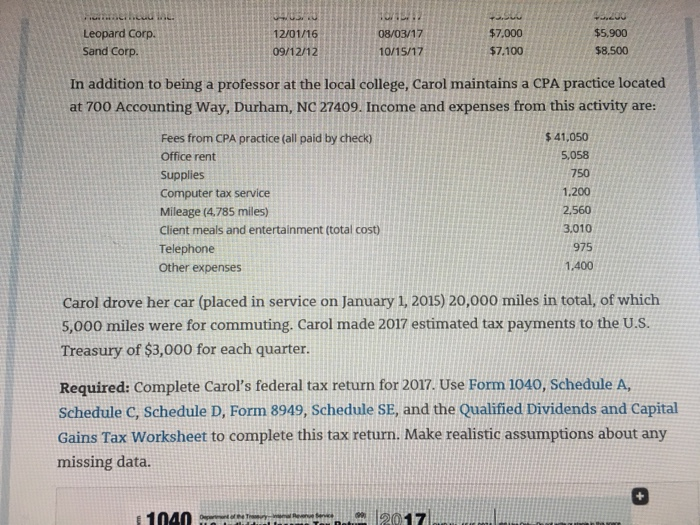 Professor of Accounting at a local college. Carol's earnings and withholding from