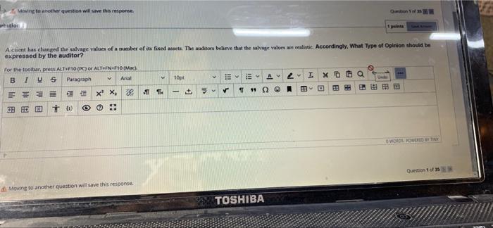  Moving to another question will save this response. restion Question 1