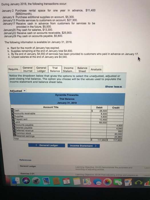 CMB-18Spring 00108 During January 2018, the following transactions occur January 2 Purchase
