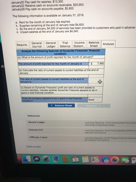 $27,300. January17 Recelive cash in advance from customers for services to be