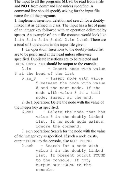 data structure and algothirms chapter - arrays The input to all the