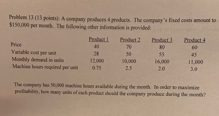 division's return on investment? Problem 4 (8 points): What is the division's