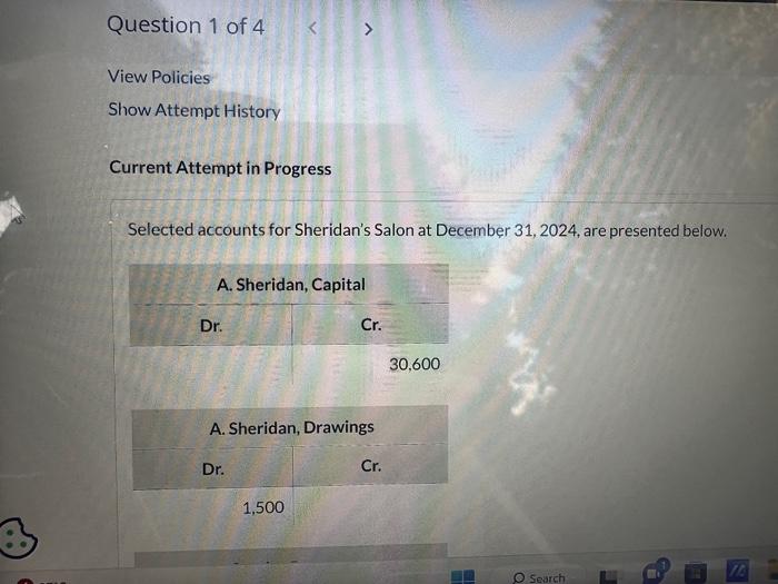  Current Attempt in Progress Selected accounts for Sheridan's Salon at December