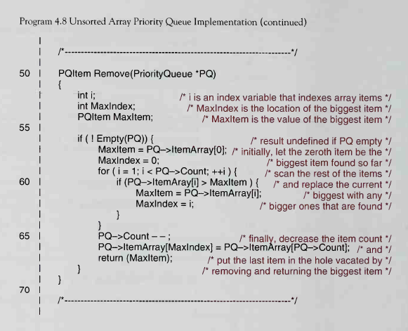 PriorityQueue; 1. Revise the function Remove(PQ) defined on lines 78:88 of Program
