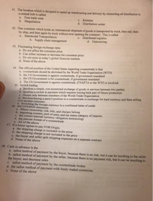  ASAP 41. The location which is designed to speed up warehousing