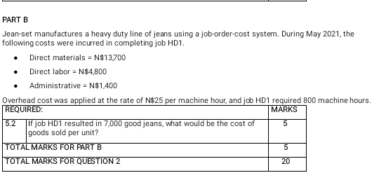 please help, its due today and please type PART B Jean-set