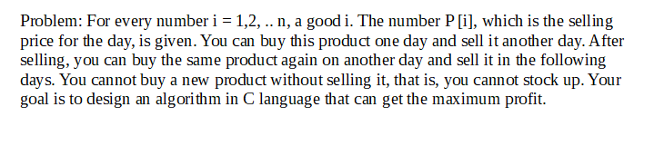 let's assume that we buy the goods today in order for each