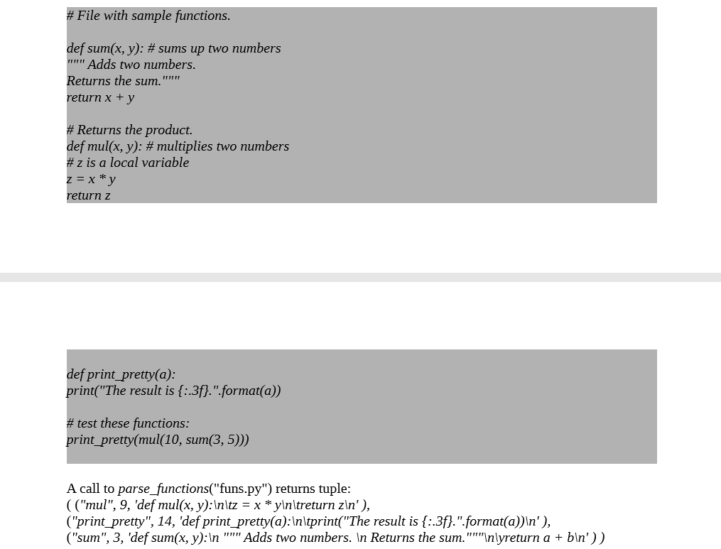 Python a) Write a function called line_number that takes as parameters two
