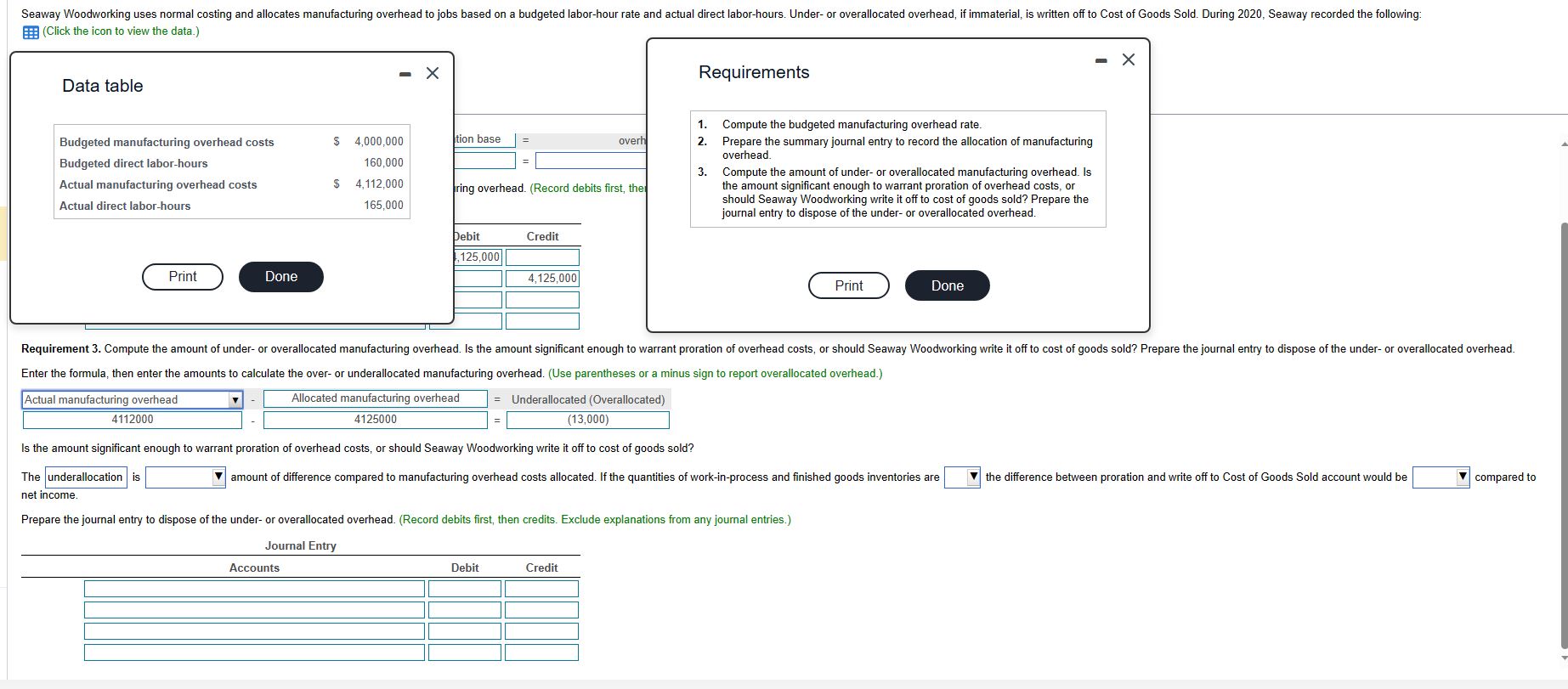 I can't figure out question 3 Data table Requirements 1. Compute the