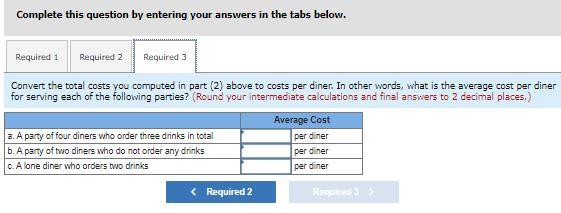 owner of the restaurant has been trying to better understand costs at
