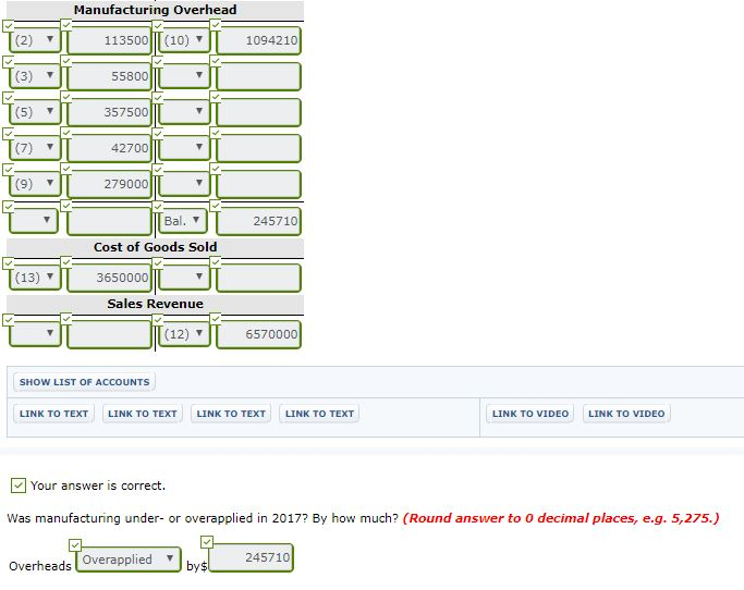 costing system to accumulate product costs. At the end of 2016, Vaughn's