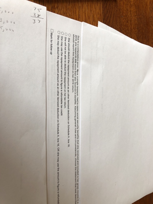  000 Due to a computation error, Myra, a single taxpayer, had