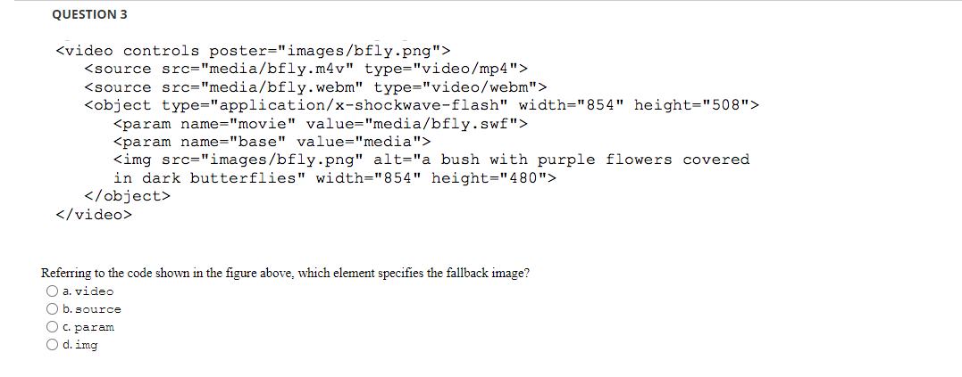  referring to the code shown above, which element specifies the fallback