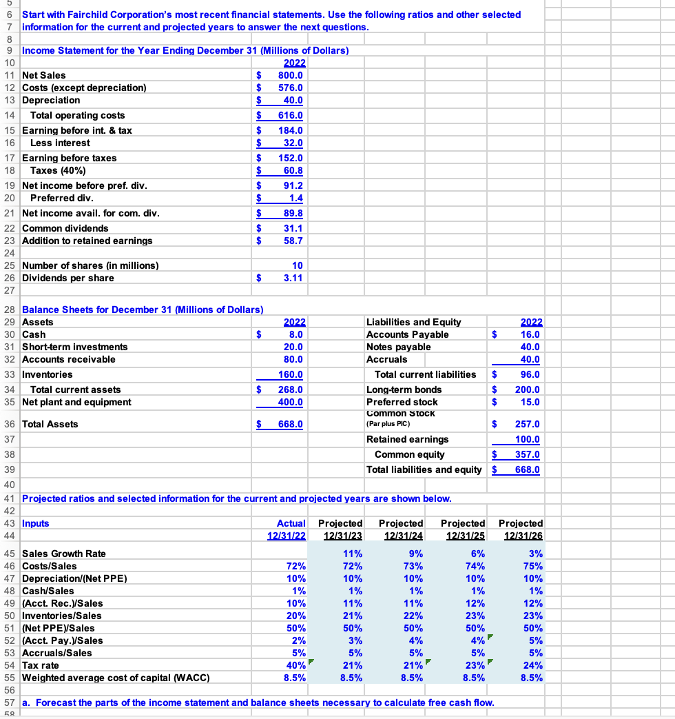 please show work as in formulas for each box please i would