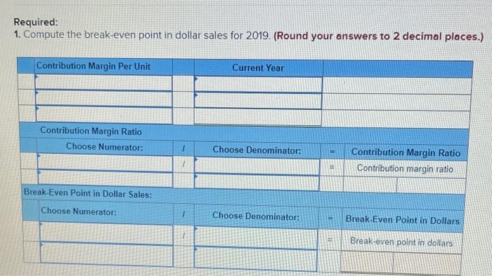 anymore Required information Problem 05-4A Break-even analysis; income targeting and forecasting LO
