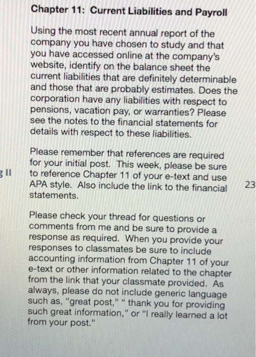  Im using IBM as my company Chapter 11: Current Liabilities and