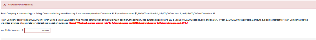 Ch. 10, Q. 3 X Your answer is incorrect Pearl Company is