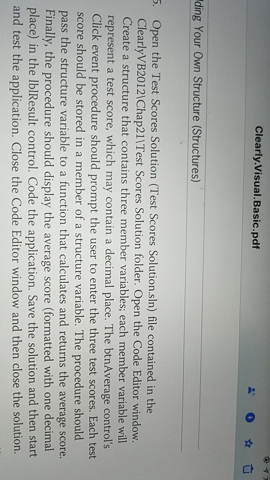 Code help in VB please Clearly.Visual.Basic.pdf ding Your Own Structure (Structures) .