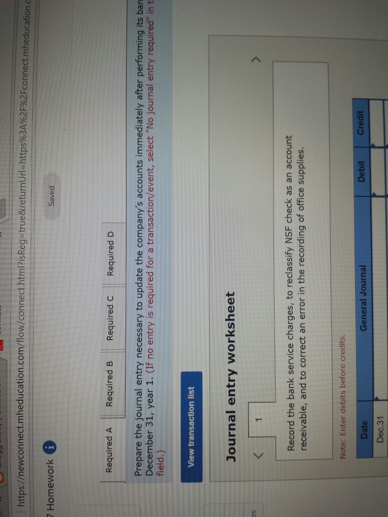 Factory provided the following information at December 31, year 1 Bank Reconciliation