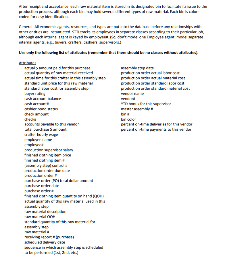  After receipt and acceptance, each raw material item is stored in