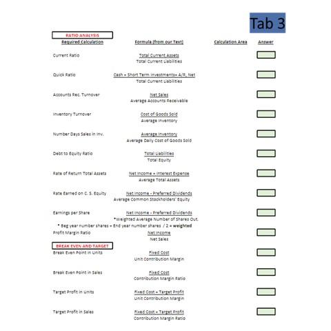 with vertical analysis (required columns added). Tab 1 attached at the end