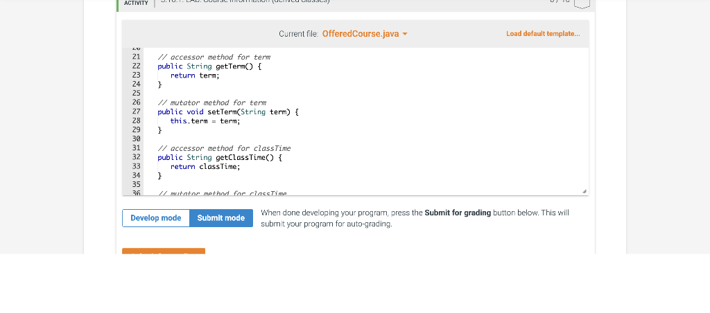 the course number - String to store the course title. Define course's