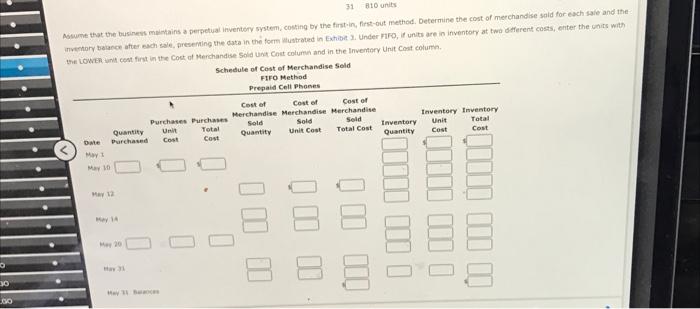 prepaid cell phones for Mory are as follows: Assume that the business