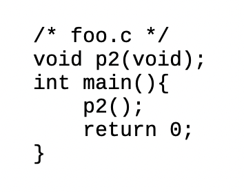 Consider a program that consists of two object modules below When this