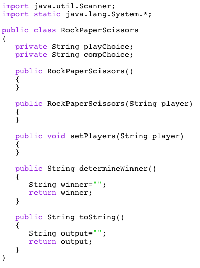 choices and see which ane of the players is the winner. You