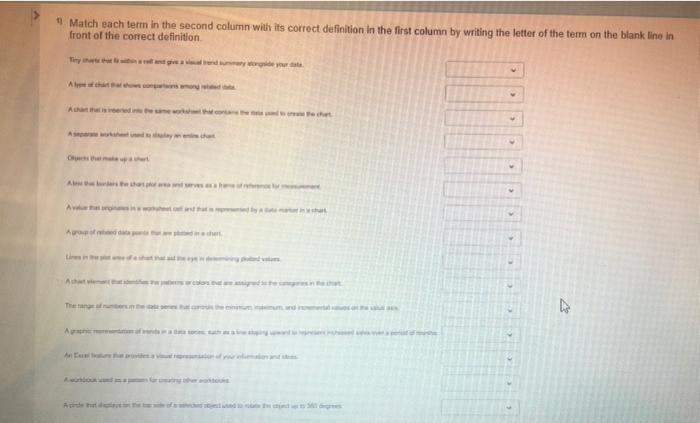  " Match each term in the second column with its correct