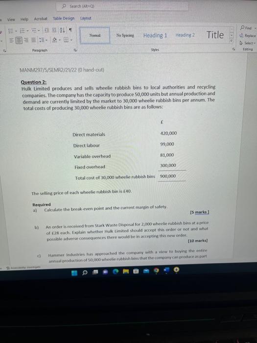 fast pls M 19 View Help Search (Alt+C Acrobat Table Design Layout
