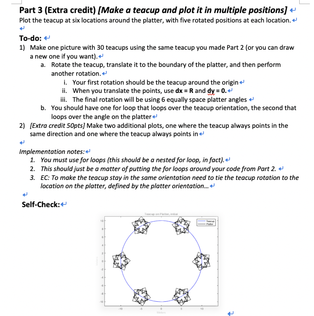 teacups (like the star) around the circle like the self - check