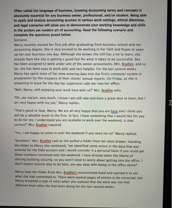 need help with question 1 Often called the language of business, knowing