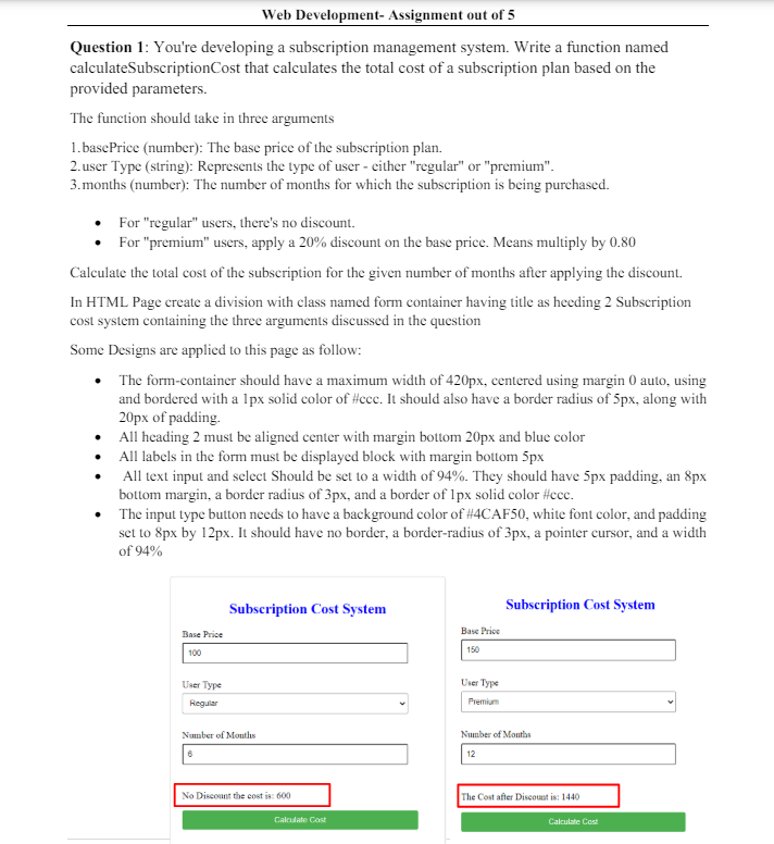  Question 1: You're developing a subscription management system. Write a function