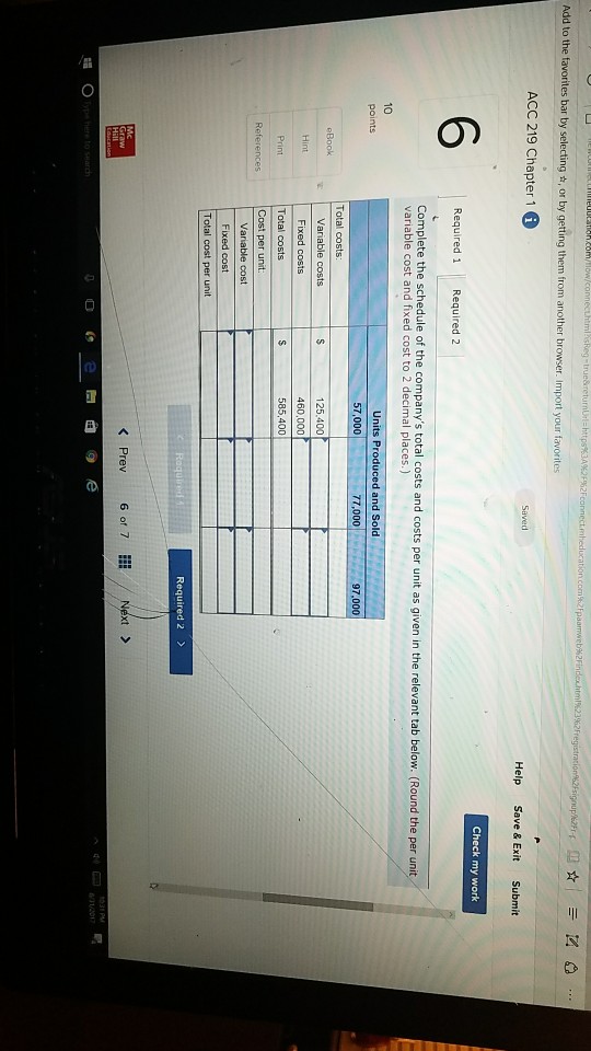 Save & Exit Submit Check my work 6 Harks Company manufactures and