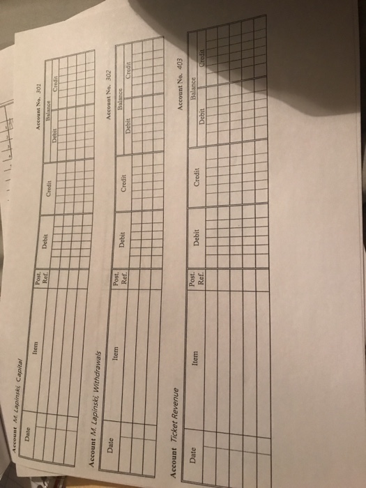 Ref. column of the general journal o o