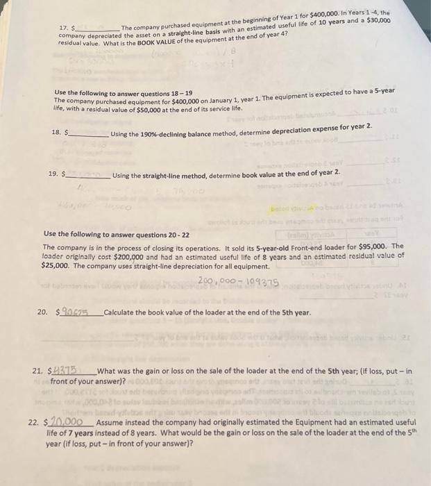 please help! did it, and got it wrong. thanks. 17. 5 The