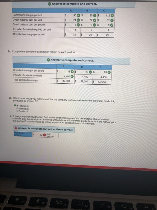 manufactures three products: A, B, and C. The selling price, variable costs,
