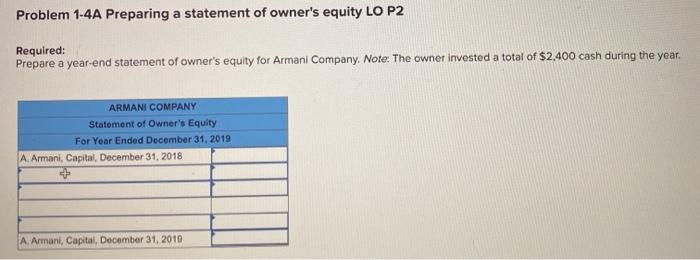 LO P2 As of December 31, 2019, Armani Company's financial records show