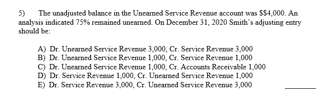 2020 and sent out a bill for $500. Smith should make which