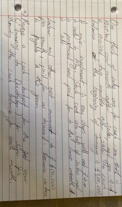  rocered are for cash month third received two months after sales,