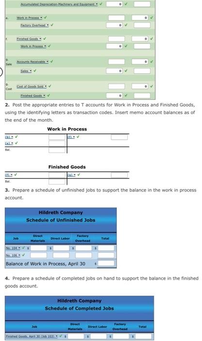 to them were recorded on the related cost sheets, Jobs 303 and