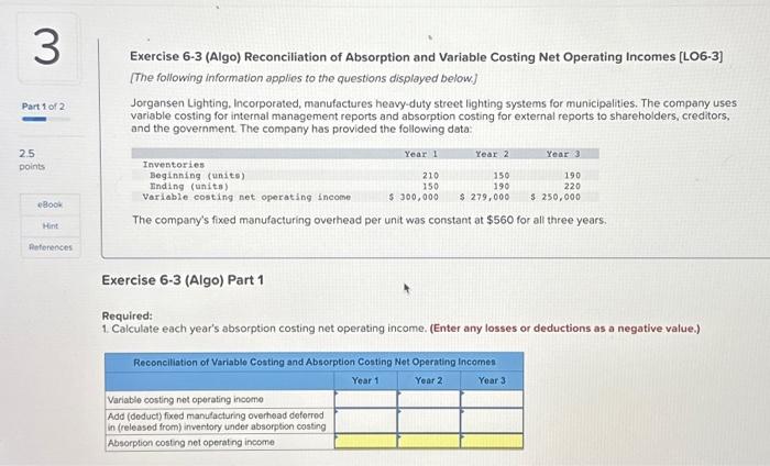  Please Help me with this entire question. Thank you Exercise 6-3