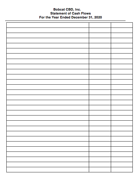 CBD, Inc. Comparative Balance Sheets as of Dec. 31, 2020 Dec. 31.