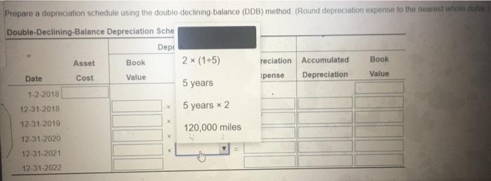 depreciation expense to the nearest whole dollar) Double-Declining-Balance Depreciation Schedule Depreciation for