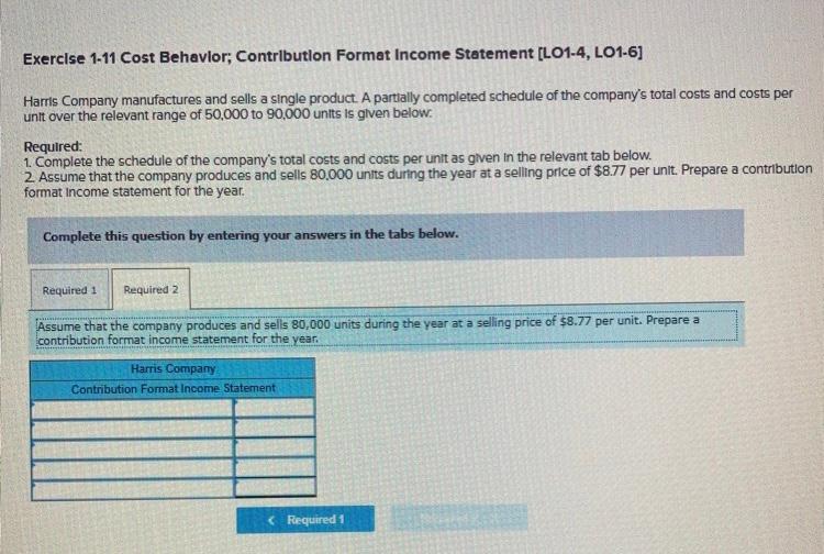 Company manufactures and sells a single product. A partially completed schedule of