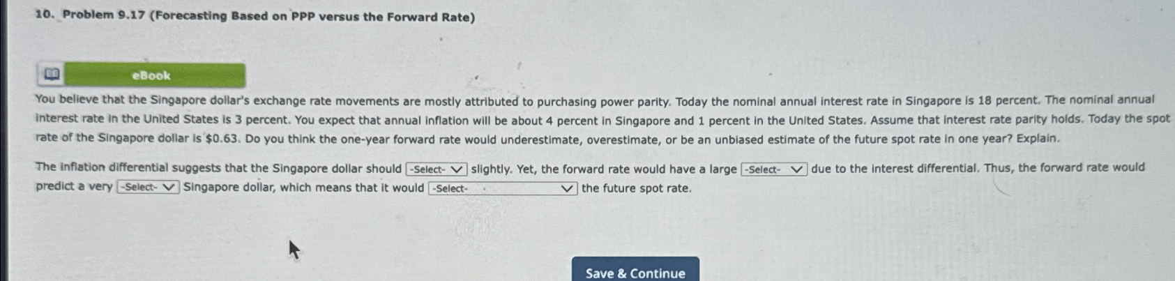  Problem 9.17(Forecasting Based on PPP versus the Forward Rate) predict a