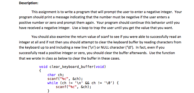  Description: This assignment is to write a program that will prompt