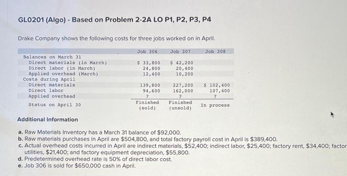  please help me solve this GL0201 (Algo) - Based on Problem