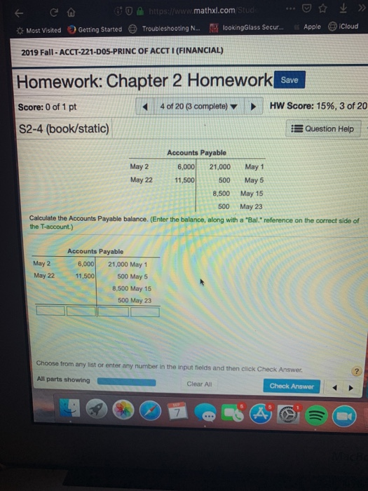  Apple >> iCloud E 00 https://www.mathxl.com Stud Most visited Getting Started